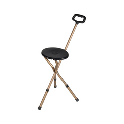 Drive Medical Cane Seat Folding Lightweight in Black with a sturdy handle
