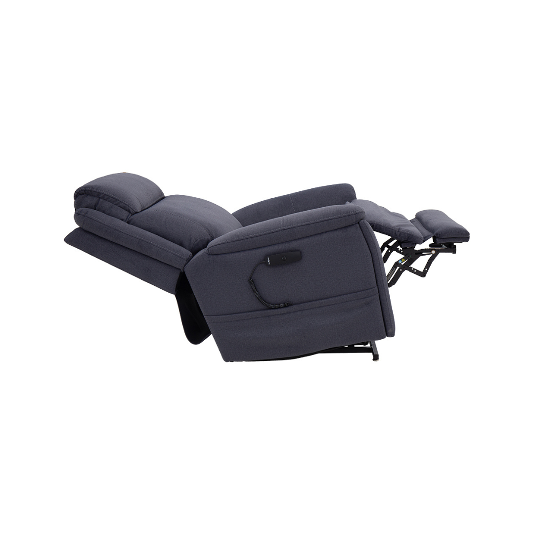 Pride Mobility Evolution Collection Medical Lift Chairs LC435M in gray, reclined for relaxation
