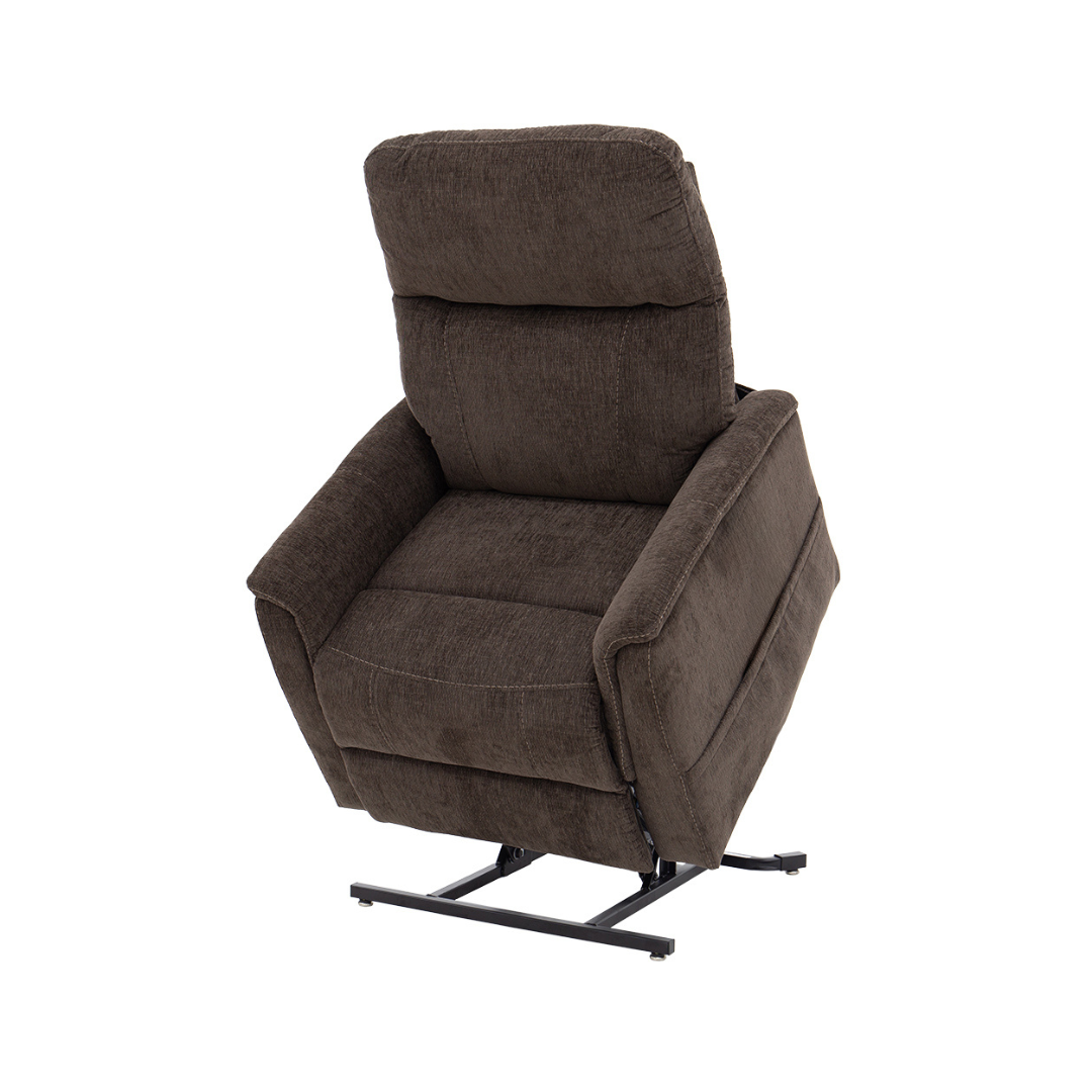 Pride Mobility Genesis Collection Lift Chairs in brown showing reclining action