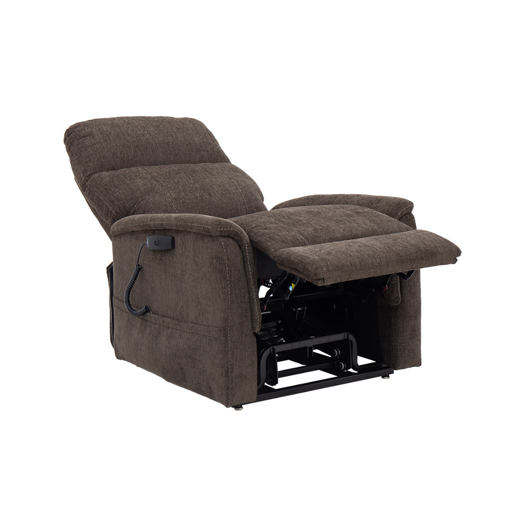 Pride Mobility Genesis Collection Lift Chairs in brown reclining