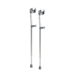 Drive Medical Steel Forearm Crutches Adjustable Height in Silver for mobility support