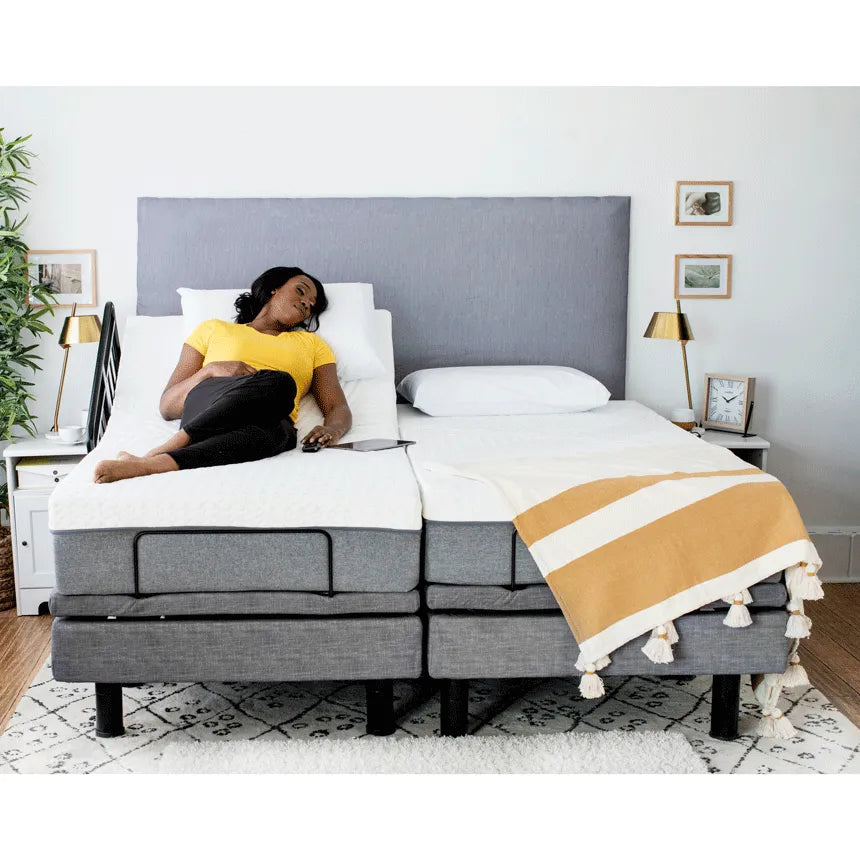 GOLDEN TECHNOLOGIES Passport Hi Low Adjustable Bed in gray with adjustable base for customized comfort