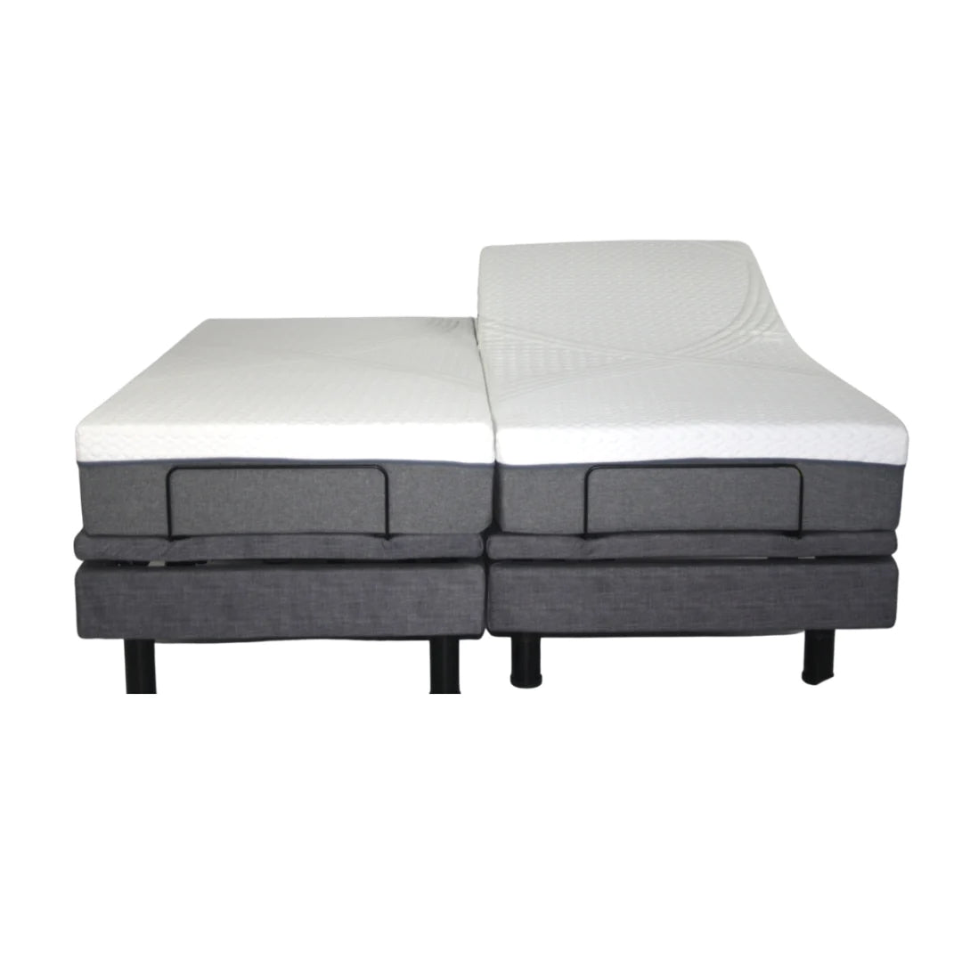 Golden Technologies Passport Hi Low Adjustable Bed in Gray with split mattress design