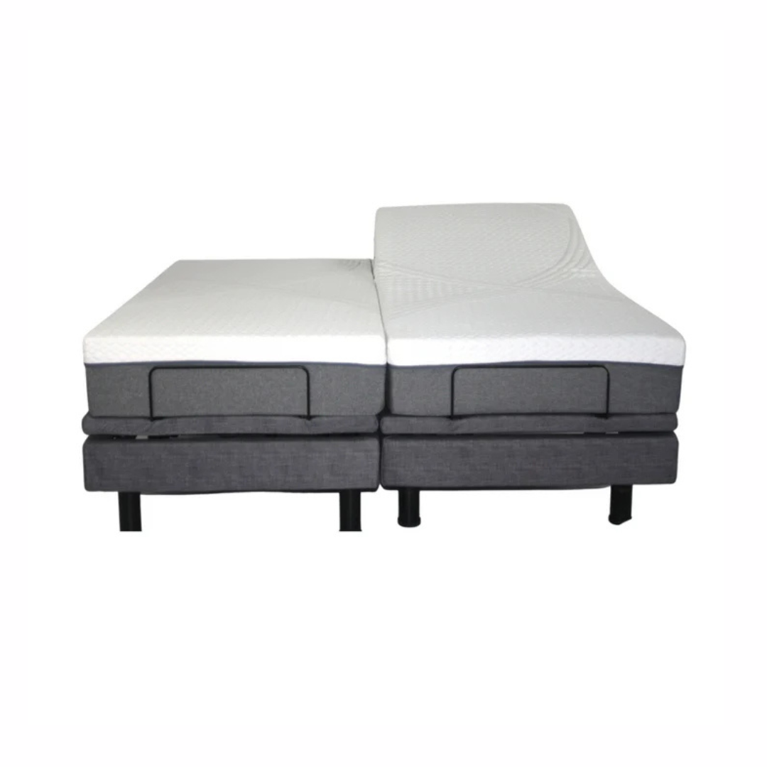 GOLDEN TECHNOLOGIES Passport Hi Low Adjustable Bed in Gray with Dual Mattress Sections