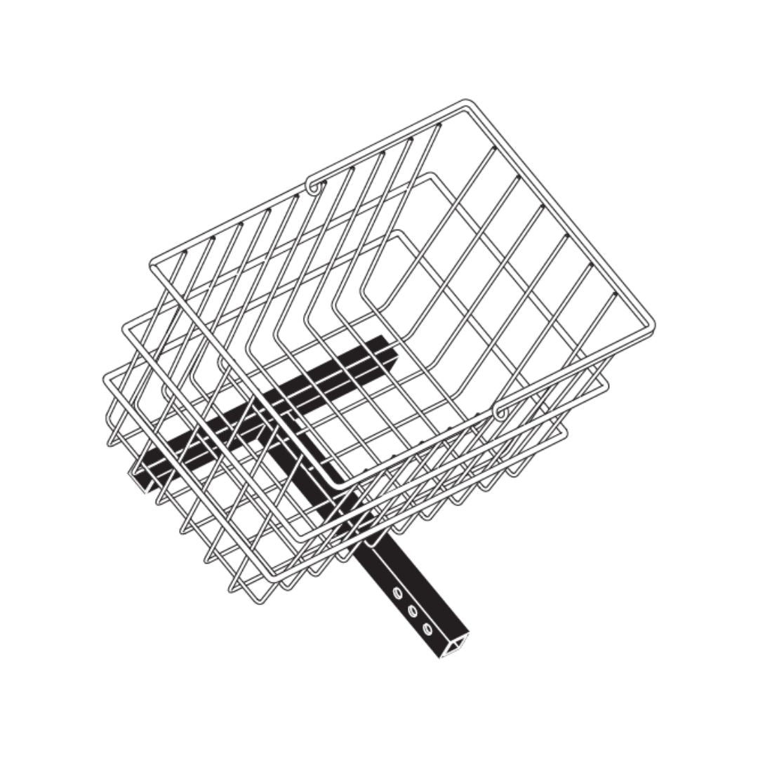 Pride Mobility Rear Basket ACCBSKT1010 in Silver for easy storage on mobility devices