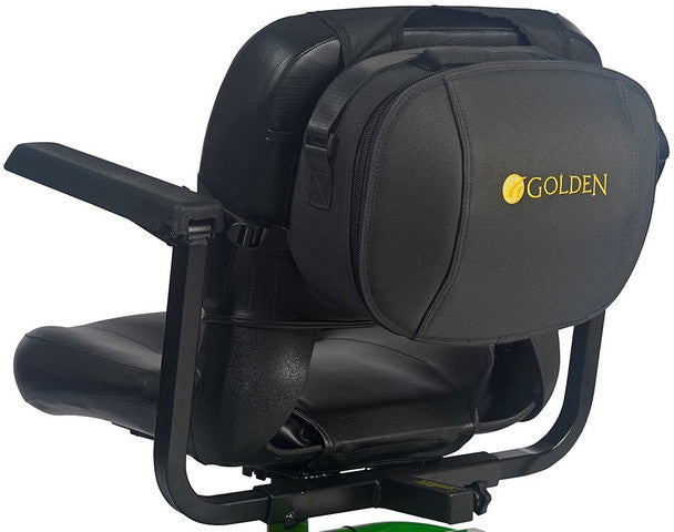 Back view of GOLDEN TECHNOLOGIES Buzzaround EX Extreme 3 Wheel Mobility Scooter seat with padded support