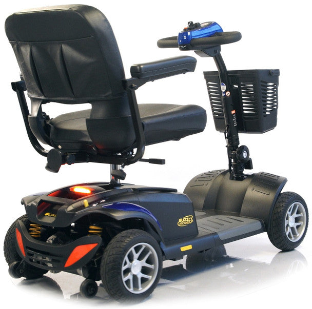 Buzzaround EX Extreme 4 Wheel Mobility Scooter with comfortable seat and rear basket for easy transport