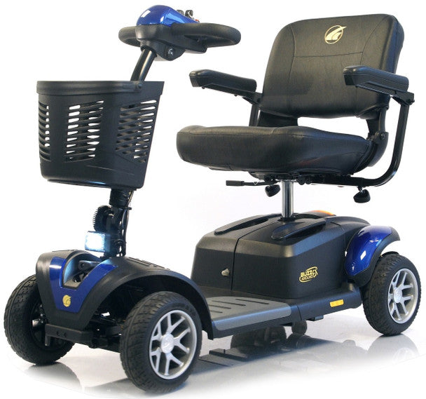 Buzzaround EX Extreme 4 Wheel Mobility Scooter with comfortable seat and storage basket