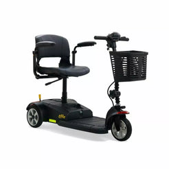 Buzzaround LT 3 Wheel Mobility Scooter in black with basket and comfortable seat for easy transport