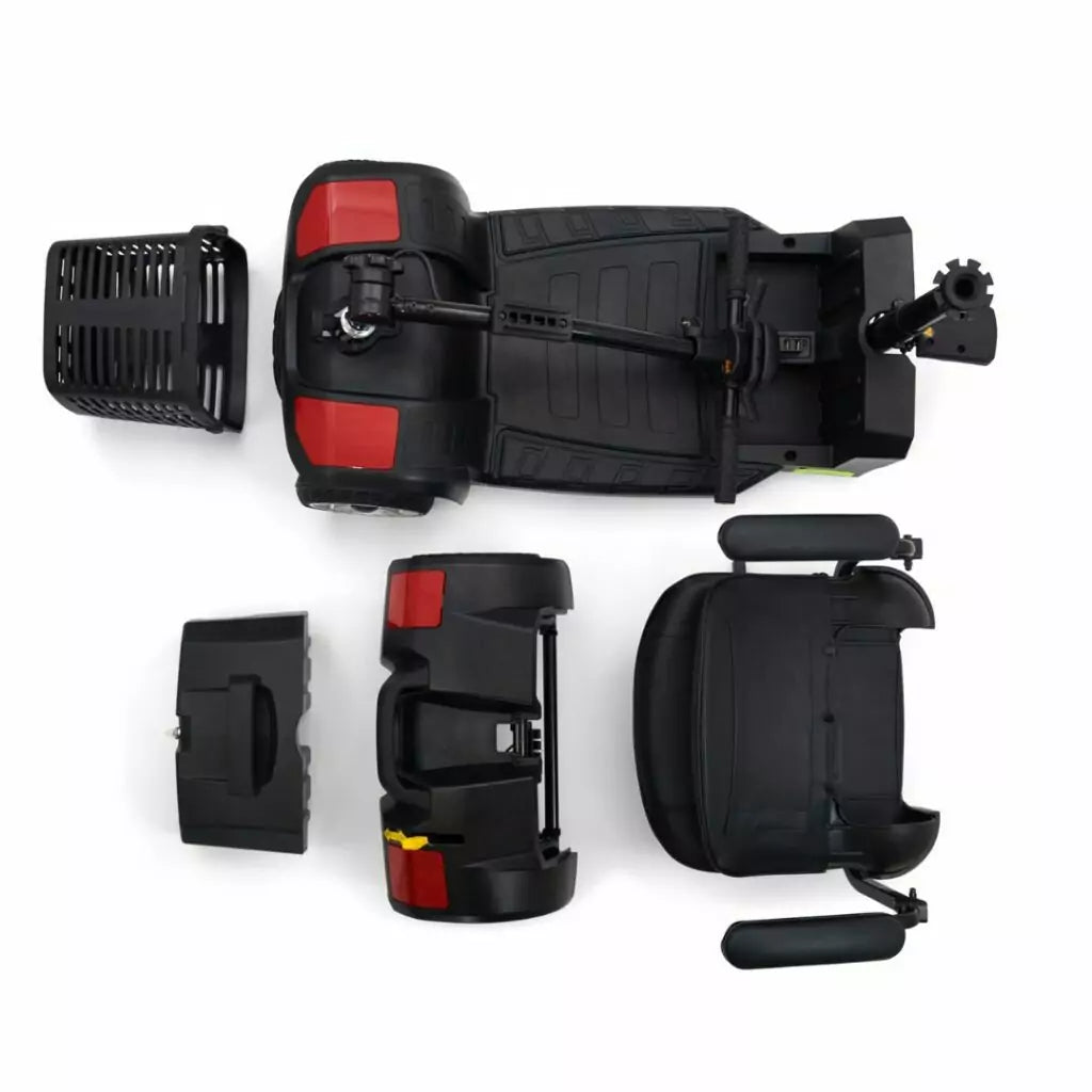 Buzzaround LT 4 Wheel Mobility Scooter Parts Disassembled for Easy Transport and Storage