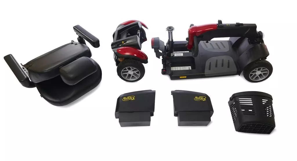 Golden Technologies Buzzaround LX Luxury 4 Wheel Mobility Scooter with detachable seat and storage baskets