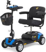 Buzzaround XL 4 Wheel Mobility Scooter featuring a comfortable seat and storage basket for easy mobility