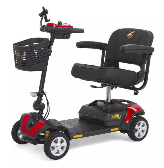 Buzzaround XLS-HD 4 Wheel Mobility Scooter with comfortable seat and basket for easy transportation