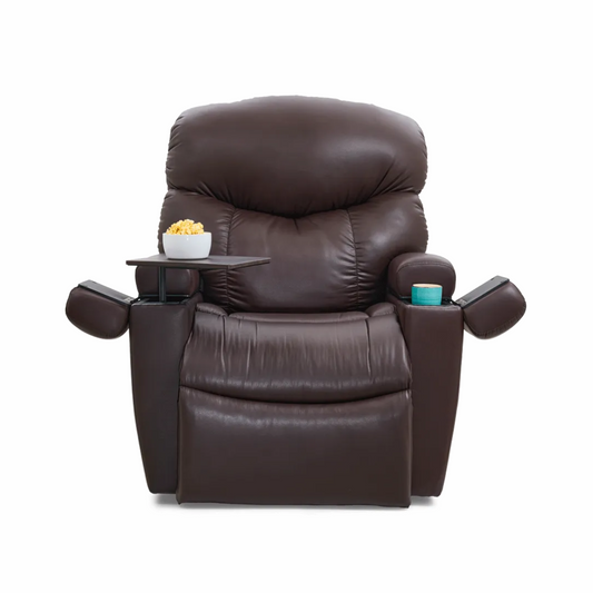 GOLDEN TECHNOLOGIES Cloud Plus With MaxiComfort Power Lift Recliner in brown with side tables