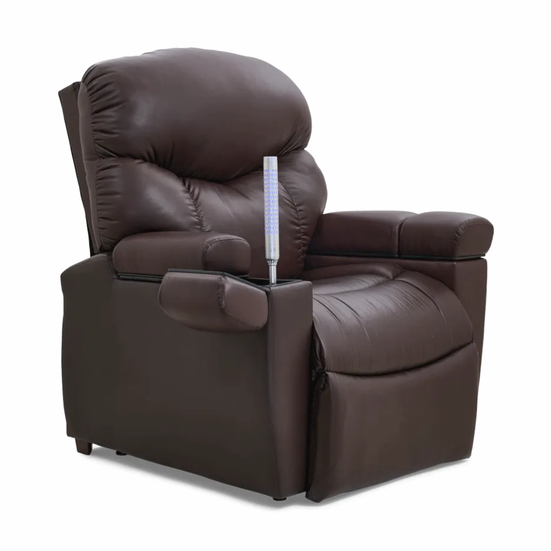 GOLDEN TECHNOLOGIES Cloud Plus With MaxiComfort Power Lift Recliner in brown with side remote