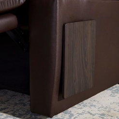 GOLDEN TECHNOLOGIES Cloud Plus With MaxiComfort Power Lift Recliner brown side panel close-up