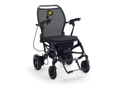 Golden Technologies Cricket Carbon Fiber Foldable Electric Power Chair in black with adjustable armrests