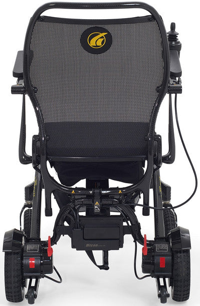 Golden Technologies Cricket Carbon Fiber Foldable Electric Power Chair rear view with lightweight design