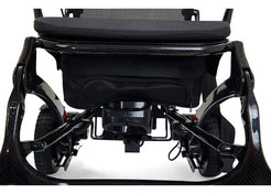 Golden Technologies Cricket Carbon Fiber Foldable Electric Power Chair rear view with padded seat