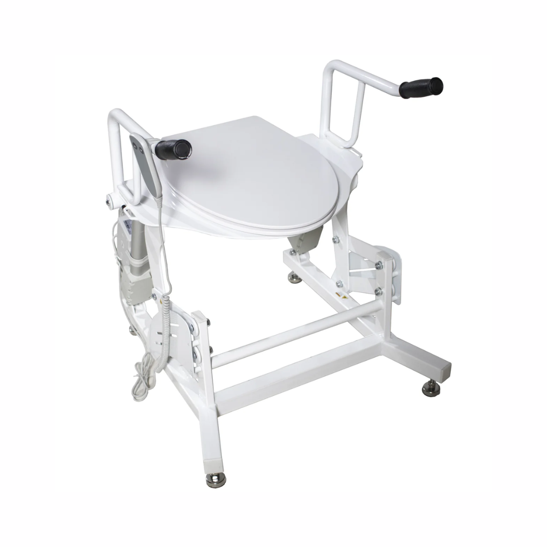 DIGNITY LIFTS BASIC TOILET LIFT with sturdy support handles for easy transfers and comfort