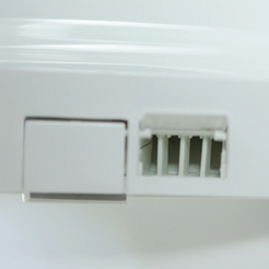 Close-up of the control panel on the DIGNITY LIFTS BIDET TOILET LIFT with ventilation slots