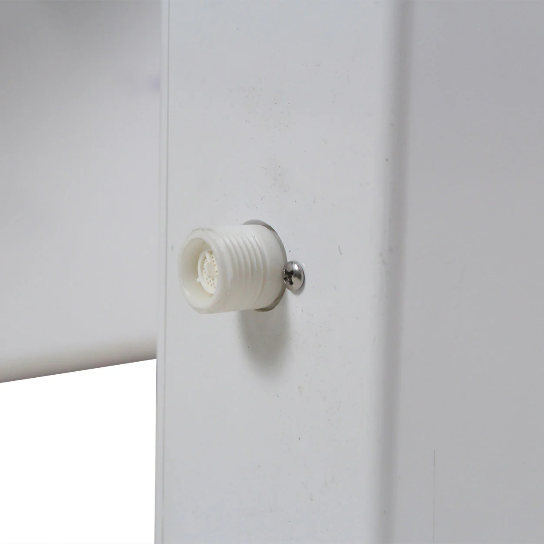 Close-up of the connection point on the DIGNITY LIFTS BIDET TOILET LIFT for easy water supply attachment
