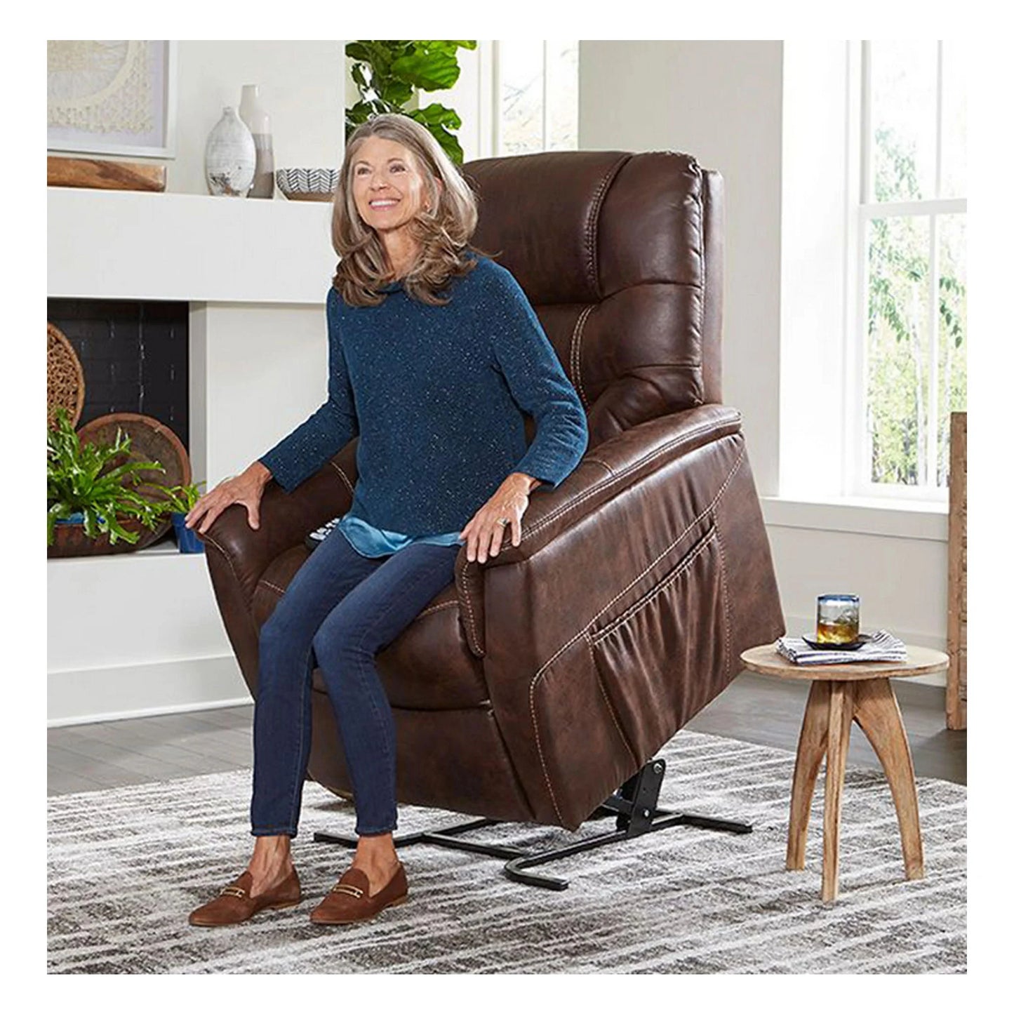GOLDEN TECHNOLOGIES Dione Power Lift Chair Recliner PR446 in brown with reclining action