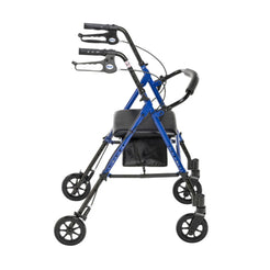 Drive Medical Drive Adjustable Height Rollator RTL10261BL in blue with a padded seat