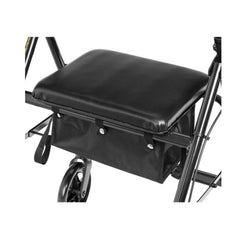 Drive Medical Aluminum Foldable Rollator Walker with padded seat and storage bag