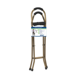 Drive Medical Cane Sling Seat Folding RTL10360 in bronze with a secure grip handle