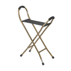 Drive Medical Cane Sling Seat Folding RTL10360 in gold, portable seating option