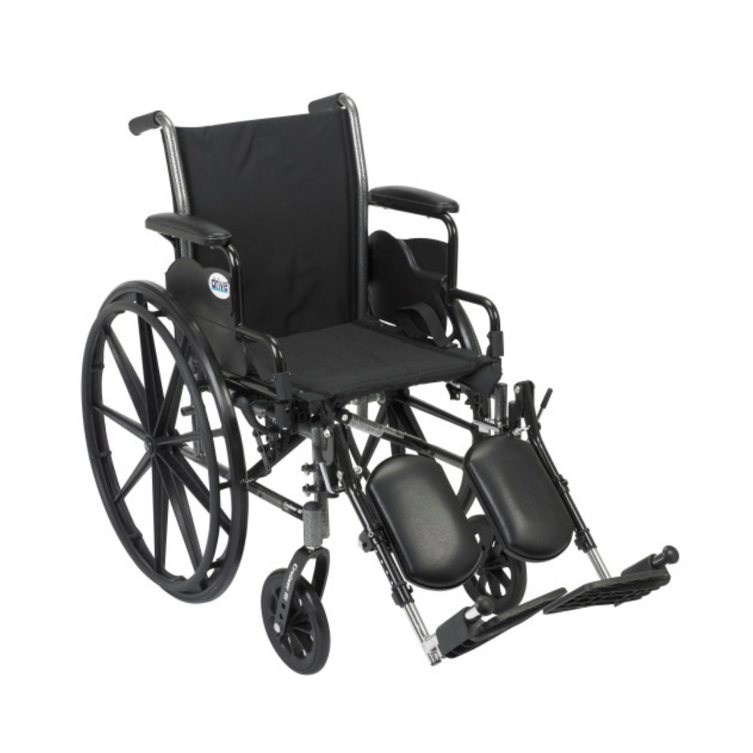 Drive Medical Cruiser III Wheelchair in Black with elevating leg rests