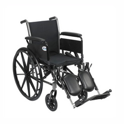 Drive Medical Cruiser III Wheelchair in black with footrests and armrest