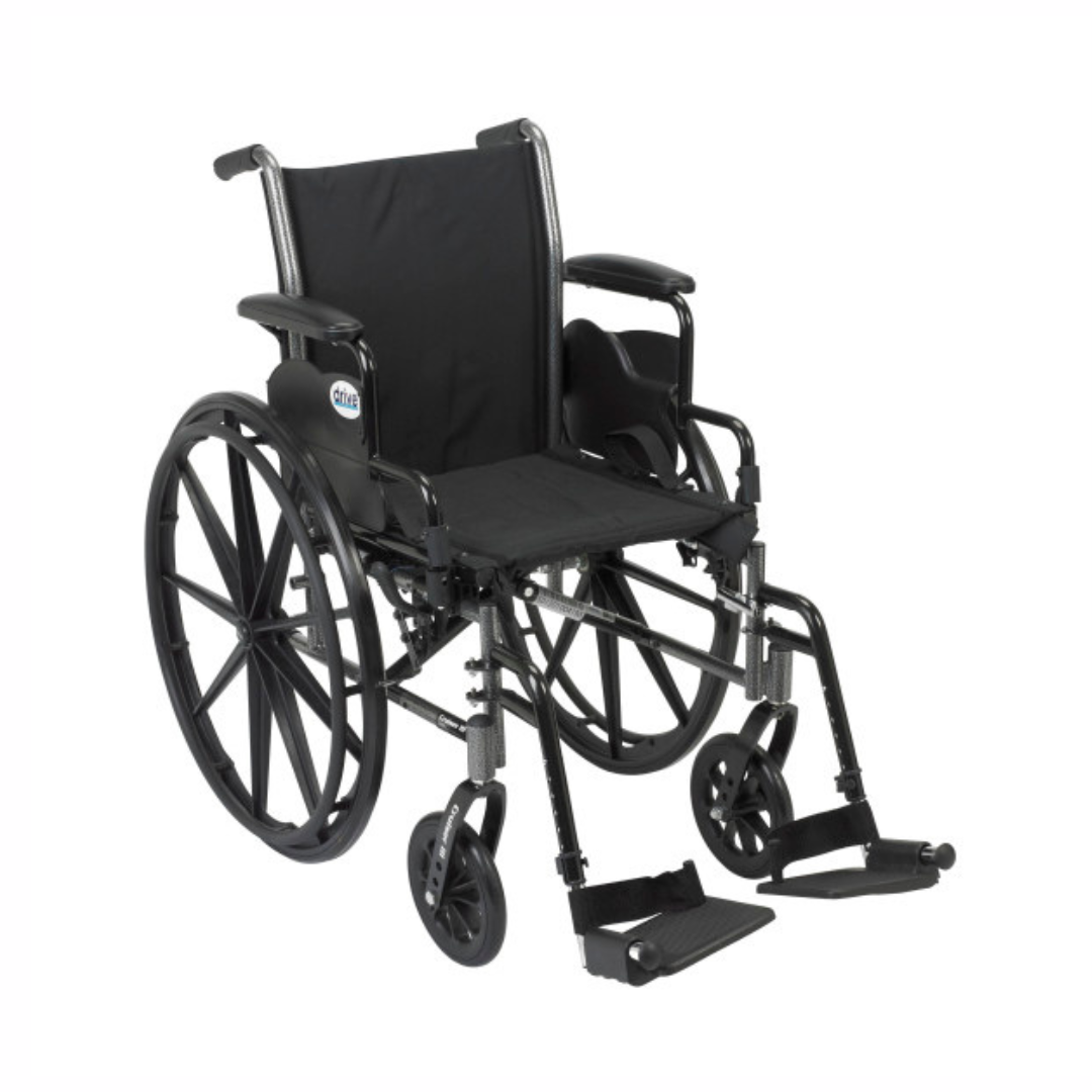 Drive Medical Cruiser III Wheelchair in Black with Comfortable Seat