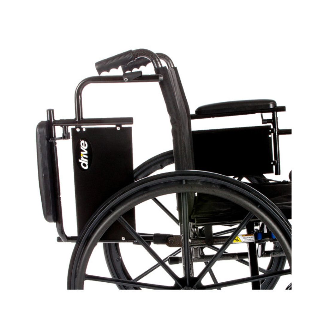 Drive Medical Cruiser X4 Lightweight Wheelchair side view with black frame and large wheels