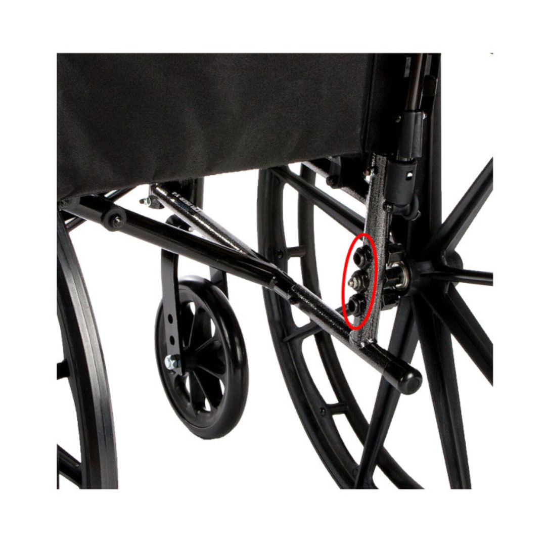 Drive Medical Cruiser X4 Lightweight Wheelchair in black showcasing the rear wheel mechanism