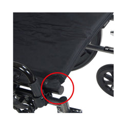 Drive Medical Cruiser X4 Lightweight Wheelchair side view showing seat fabric and frame details