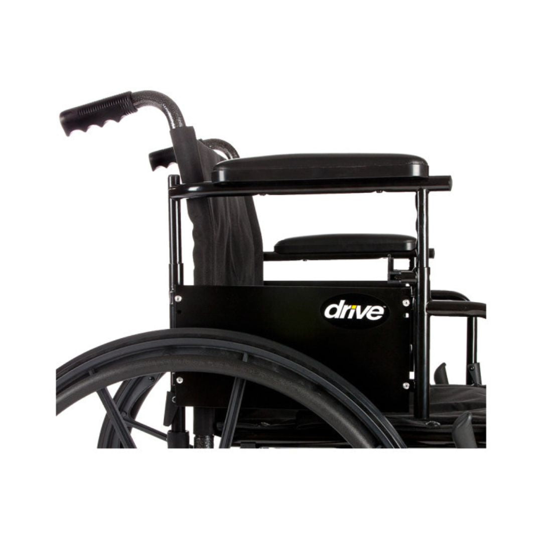 Drive Medical Cruiser X4 Lightweight Wheelchair in black, side view showcasing design