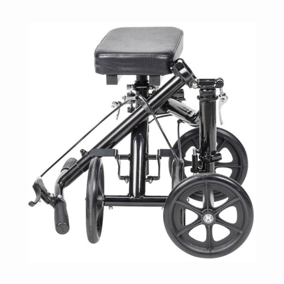 Drive Medical Economy Folding Knee Walker RTL799 in black, folded for easy transport