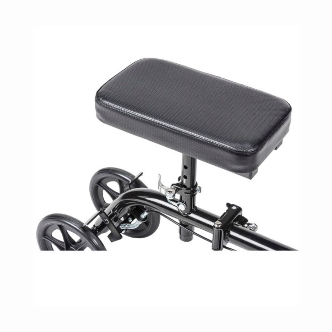 Drive Medical Economy Folding Knee Walker RTL799 in black with comfortable padded seat view