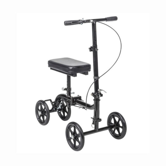 Drive Medical Economy Folding Knee Walker RTL799 in black with seat and handlebars