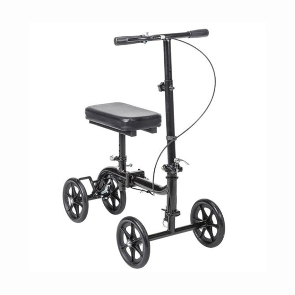 Drive Medical Economy Folding Knee Walker RTL799 in black with seat and handlebars