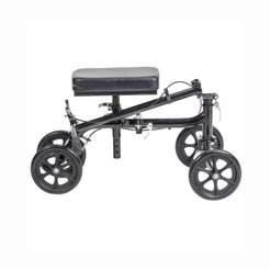 Drive Medical Economy Folding Knee Walker RTL799 in black with a padded seat for mobility support