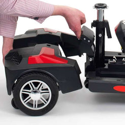 Drive Medical Scout LT4 red mobility scooter being assembled