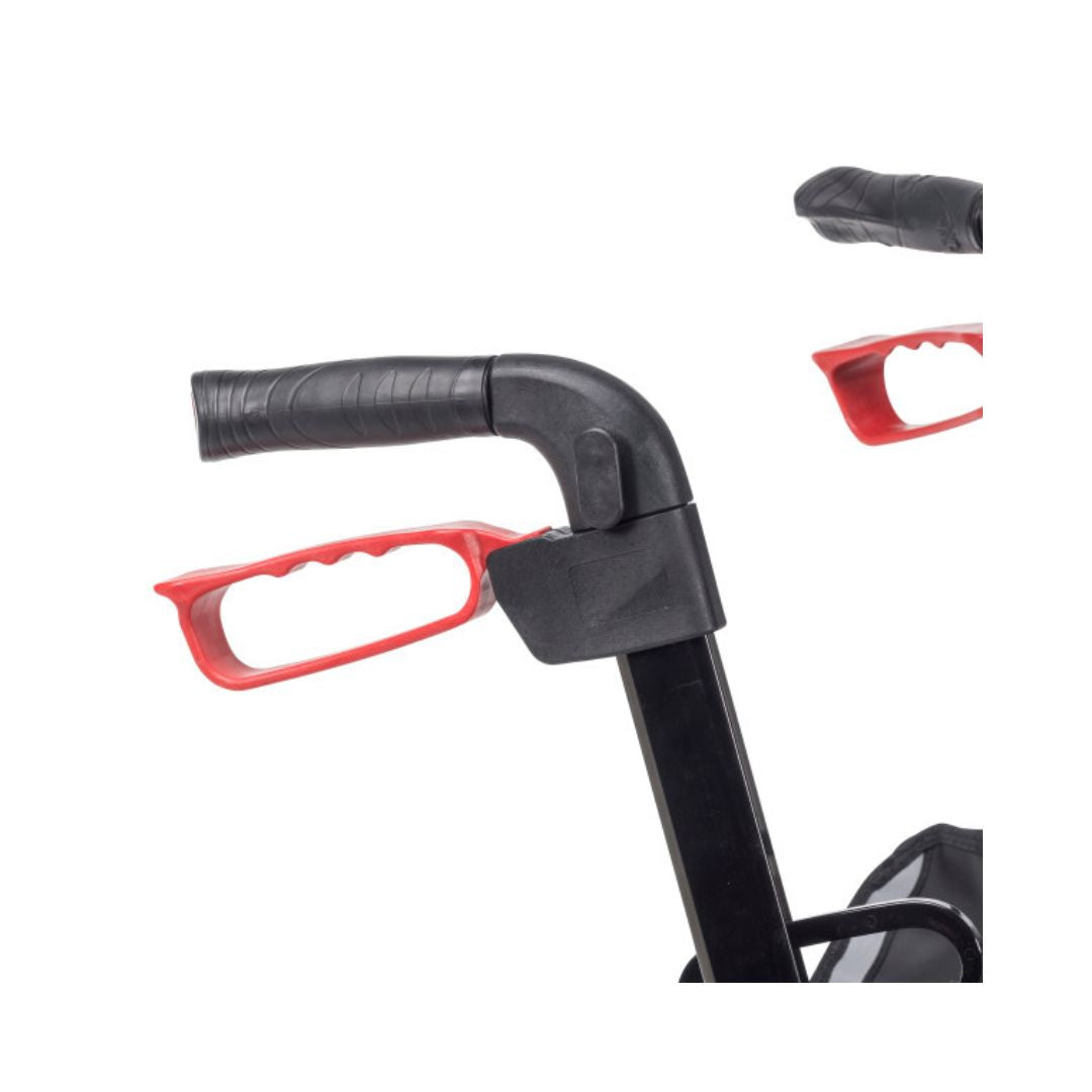 Drive Medical Nitro 3 Wheel Rollator RTL10266TWHL black handle with red accent for easy grip