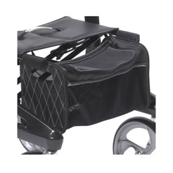 Drive Medical Nitro Elite CF Carbon Fiber Walker Rollator black storage bag under padded seat with mesh side panels