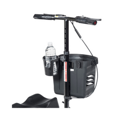 Drive Medical Nitro Sprint and Glide Cup Holder attached to mobility scooter holding a water bottle