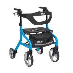 Drive Medical Nitro Sprint Foldable Rollator Walker in blue with black seat