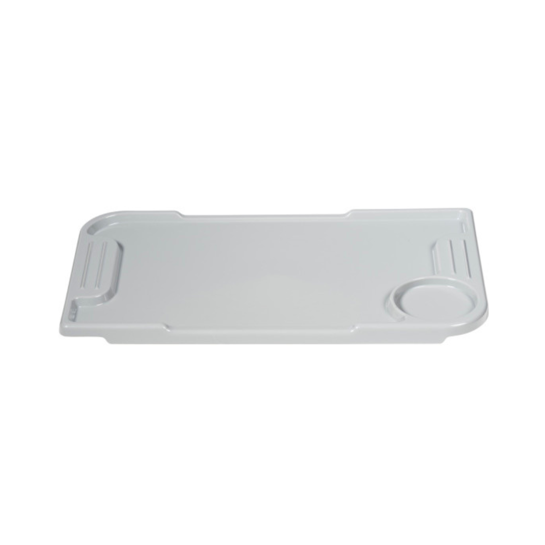 Drive Medical Nitro Sprint Rollator Tray in white with cup holder and raised edges for stability