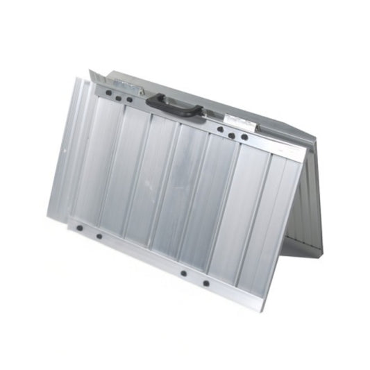 Drive Medical Aluminum Portable Wheelchair & Scooter Ramps, folded view with carrying handle